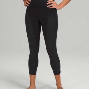 Lululemon Nulu and Mesh Mid-Rise Yoga Crop 23" Size 6 align material emboss